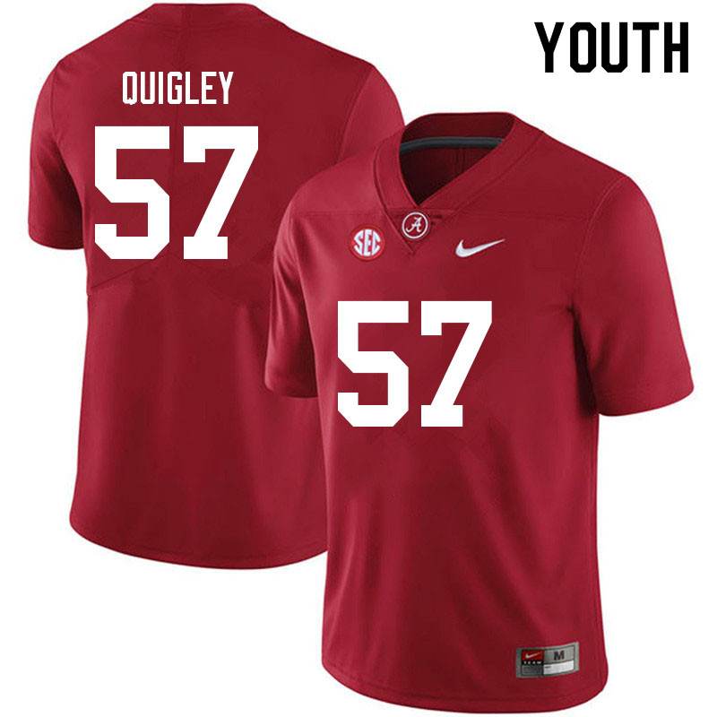 Youth #57 Chase Quigley Alabama Crimson Tide College Football Jerseys Sale-Crimson
